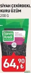 TARIM KREDİ SİYAH ÇEKİRDEKLİ KURU ÜZÜM 200 G fiyat ve kampanya bilgisi